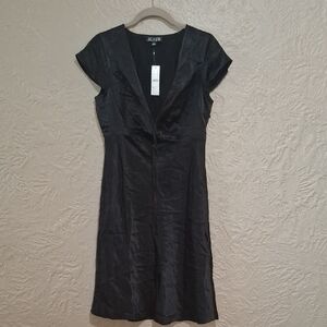 NewJ. Crew Wome's Black Sheath Dress with Flutter Cap Sleeves Size 2